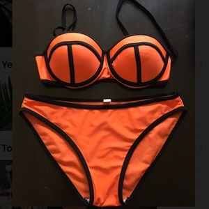 Neon Orange Swim Set